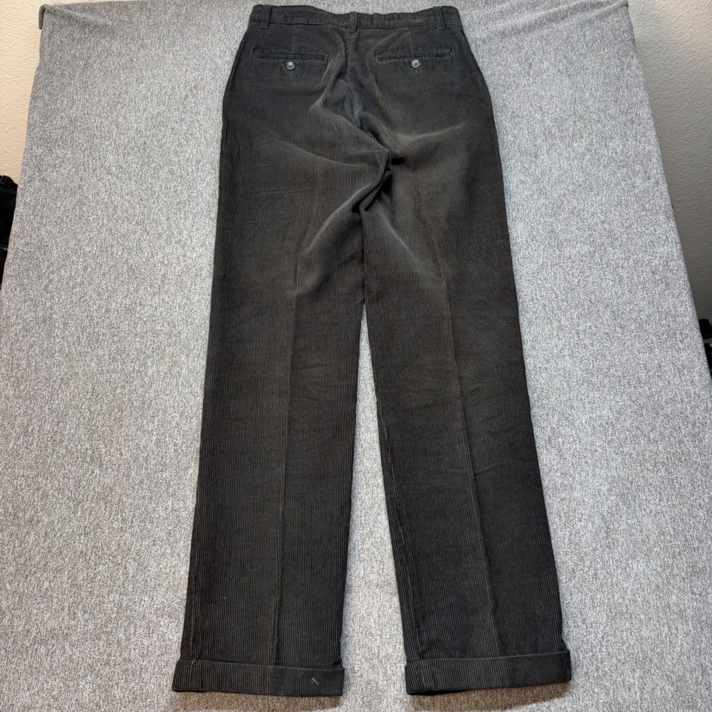 Eddie Bauer Classic Fit Corduroy Pants Mens 30 Cuffed Cotton Dark Gray Green - Picture 7 of 7